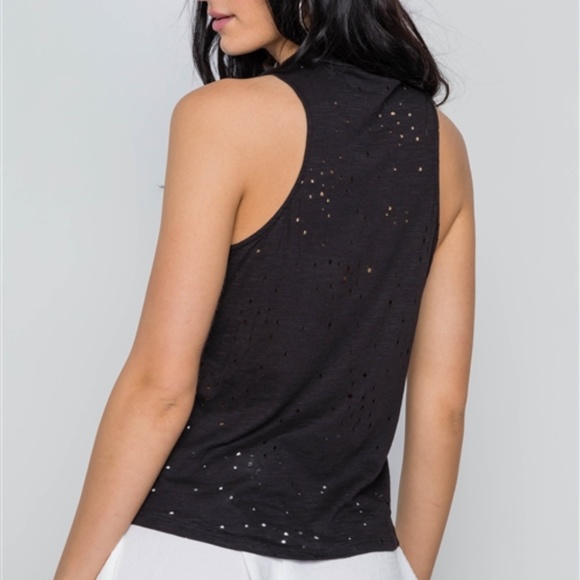 NO THANK YOU DISTRESSED TANK black - Picture 2 of 8